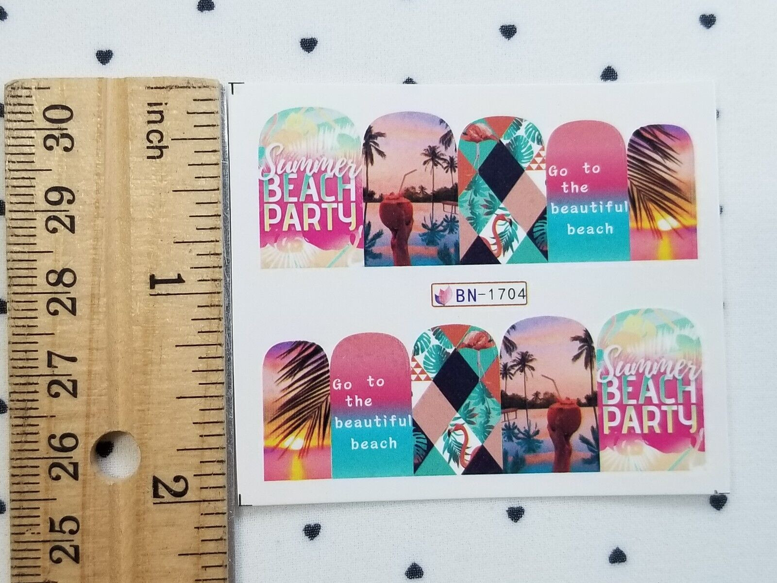 Summer Beach Plum Tree Nail Art Water Transfer Decals Sticker Small 12 Sheets
