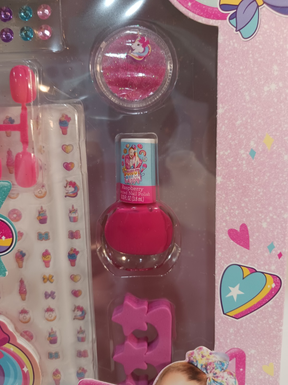 JoJo Siwa 80+ pcs Nail Kit DIY Polish Glitter Stickers Gems and More NEW