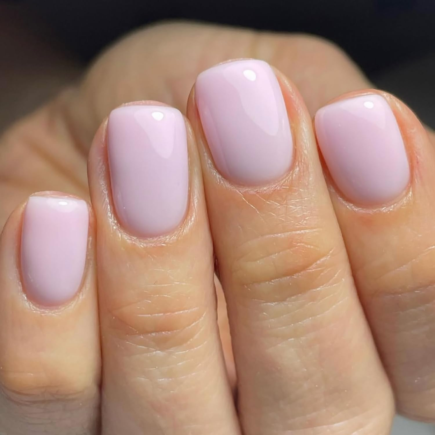 Nude Pink Press on Nails Short Square Fake Nails Press Ons Pink False Acrylic Na