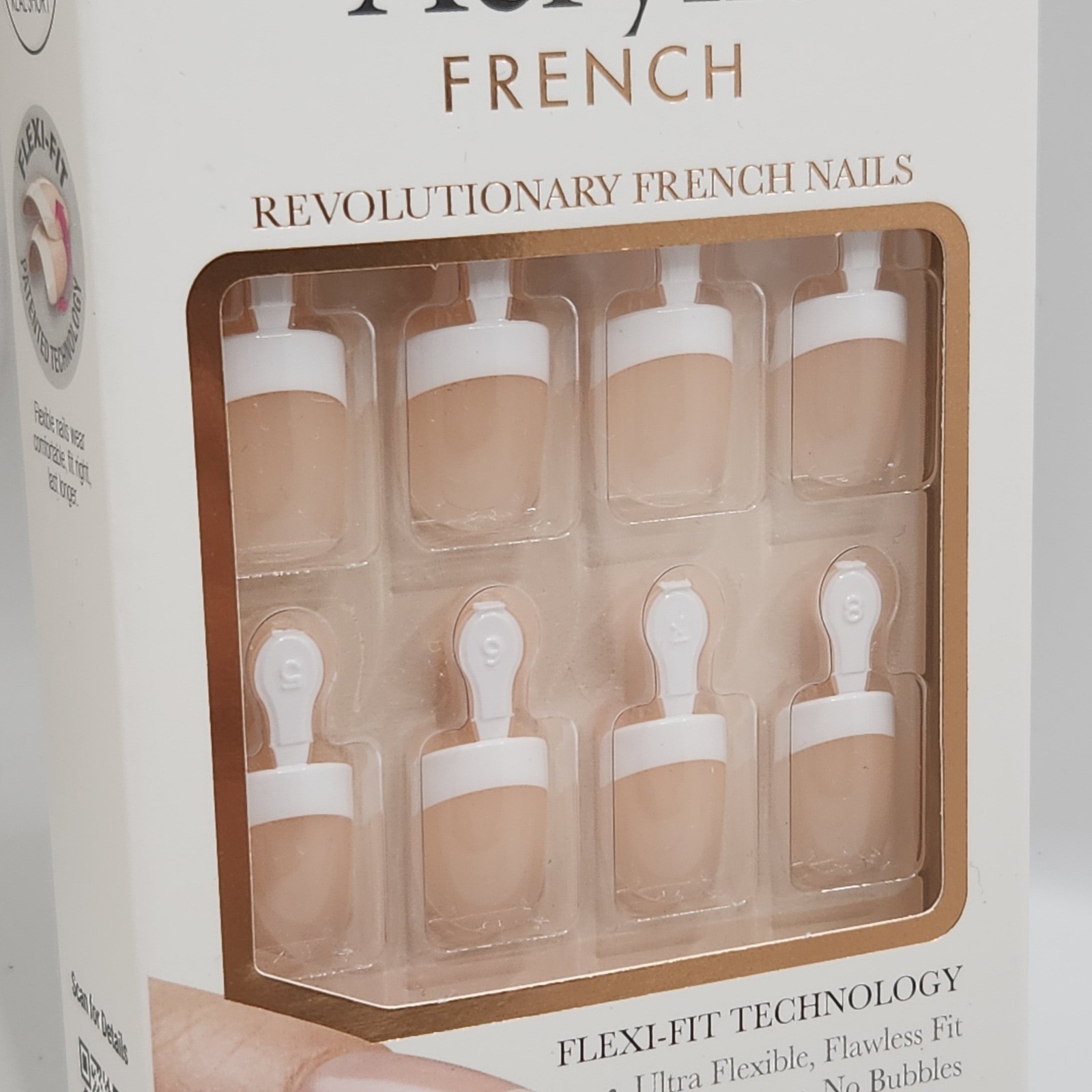 KISS Salon Acrylic French Nails Short Square Nude Power Play Press-On Kit
