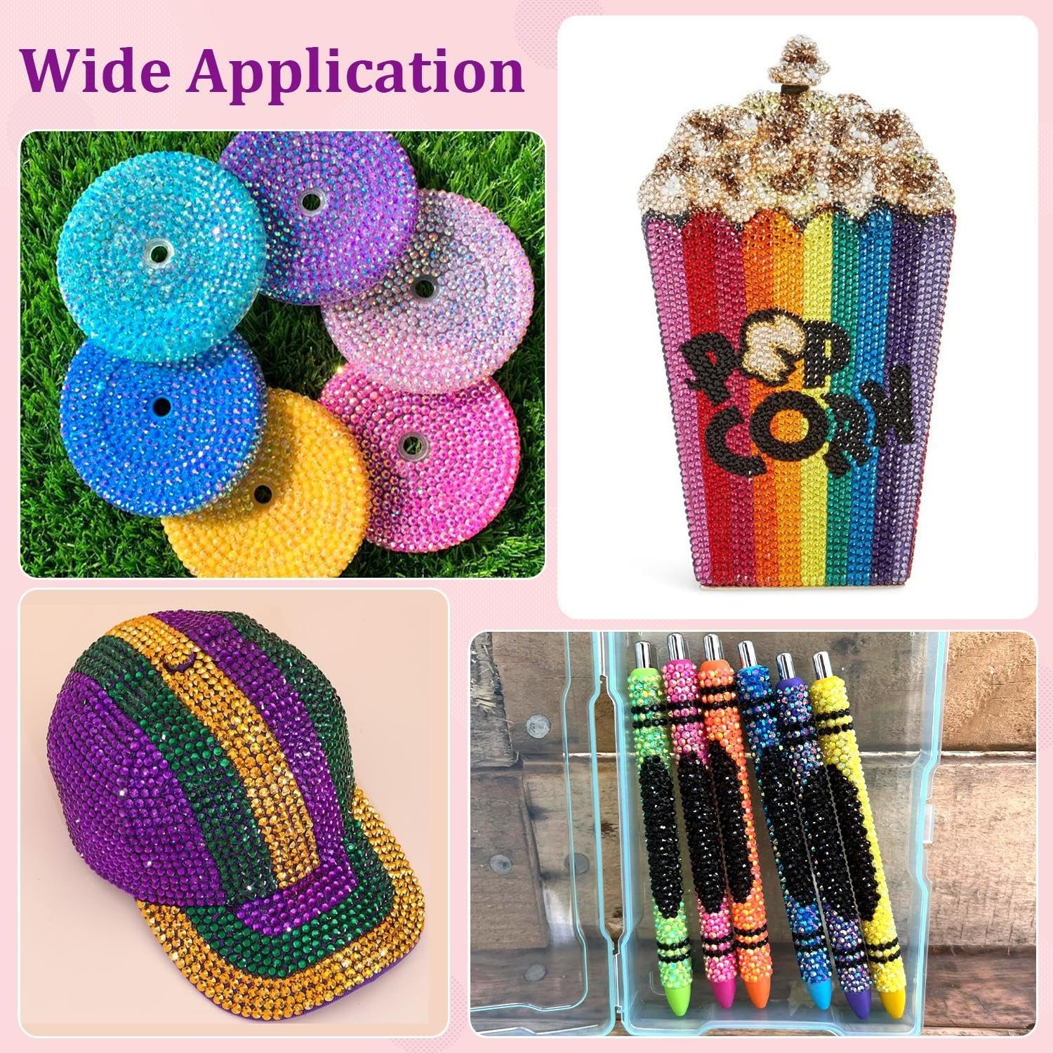 Resin Rhinestones 3/4/5mm Multicolor Flatback Gems 20000Pcs Jewelry Glue for