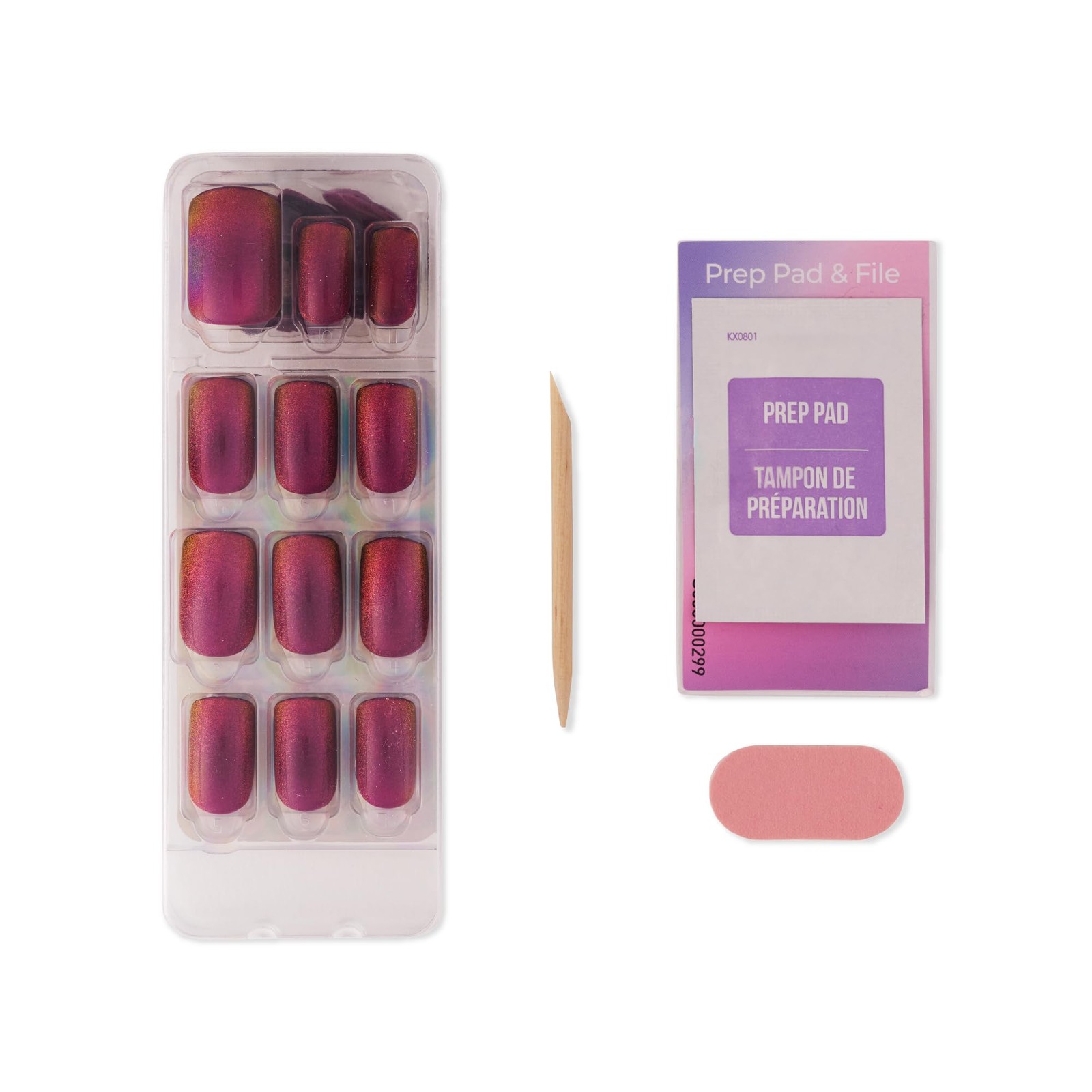 Impress Color FX No Glue Mani 30 Pcs Press on Nails, Medium False Nails, Meta…