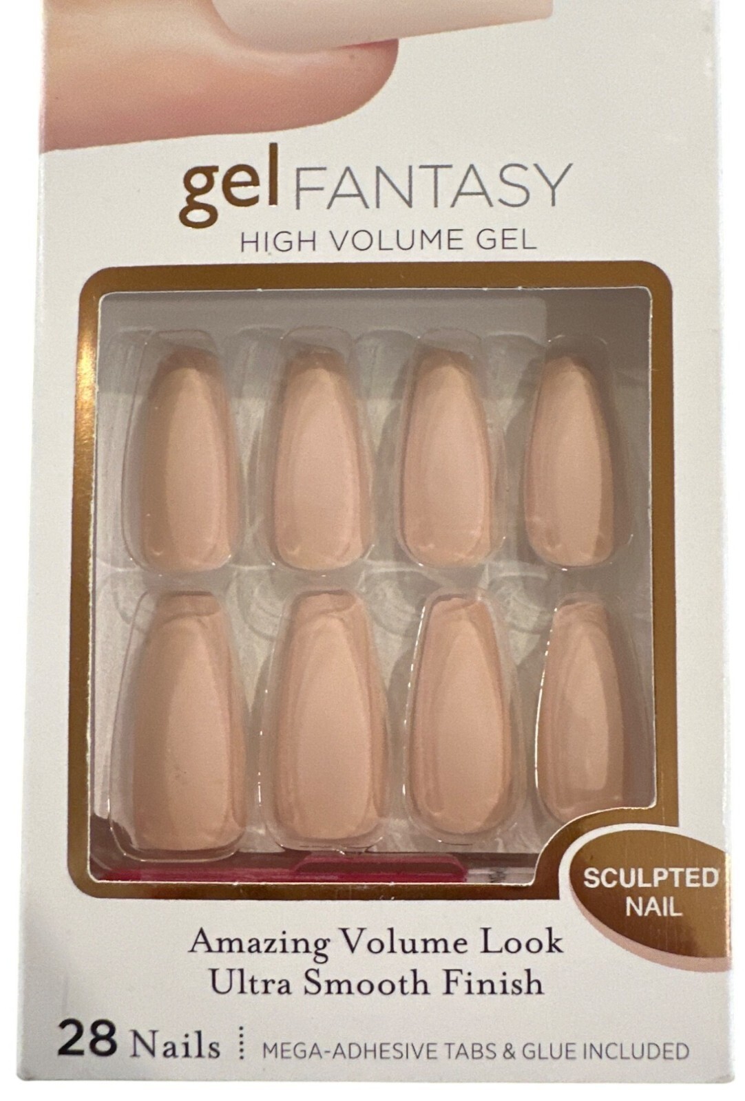 Kiss Gel FANTASY 28 Nails Long Ballerina Matte Nude Sculpted Ultra Smooth Finish