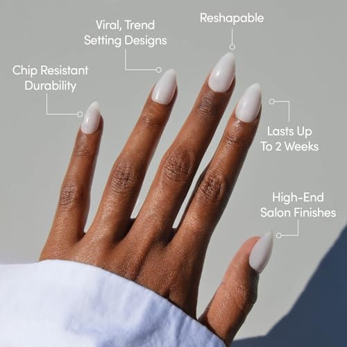 Press On Nails – Milky White | Short Almond White Fake Nails, 6E – Milky White