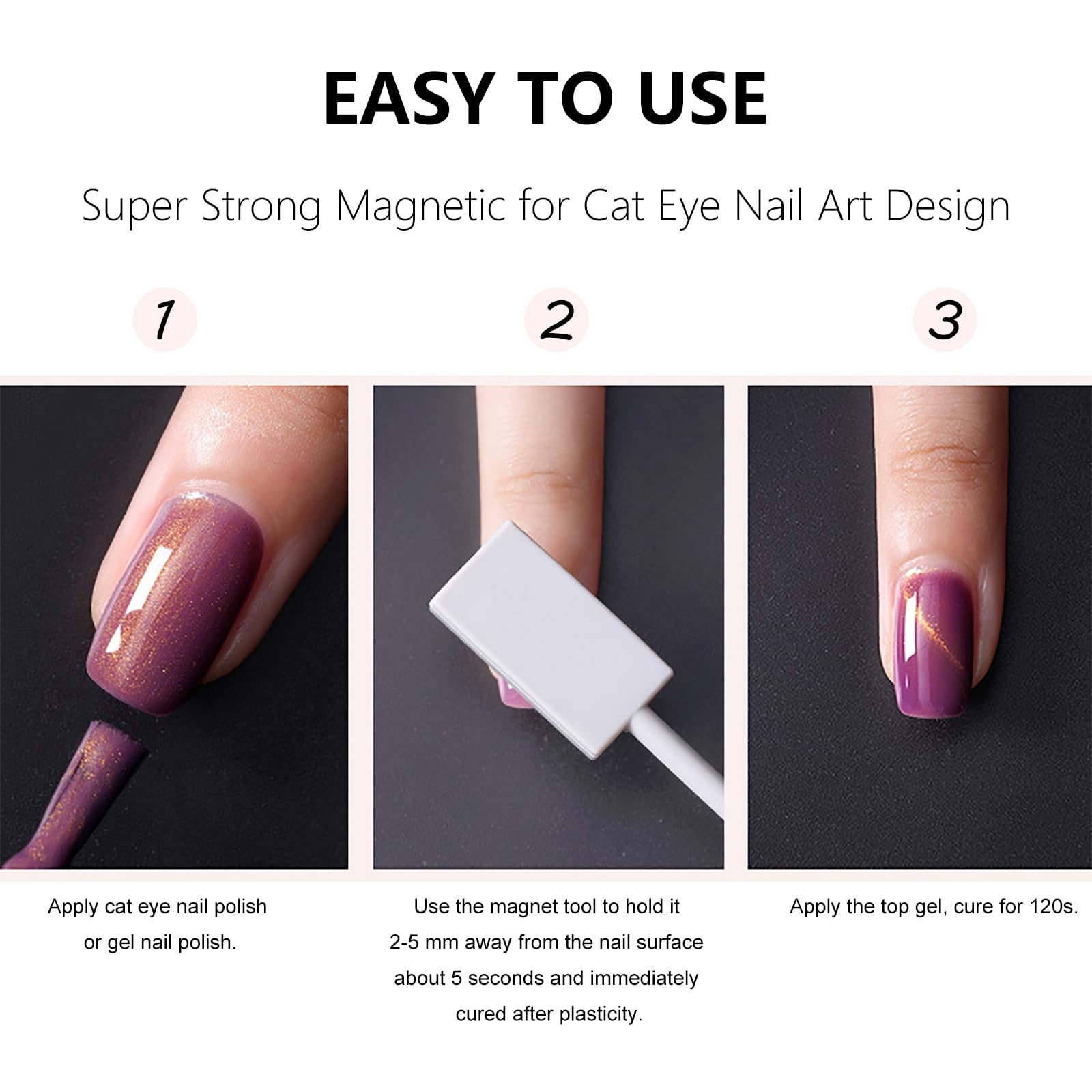 6Pcs Cat Eye Nail Magnet Stick, Double Head Cateye Magnet for Nails, Cat Eye …