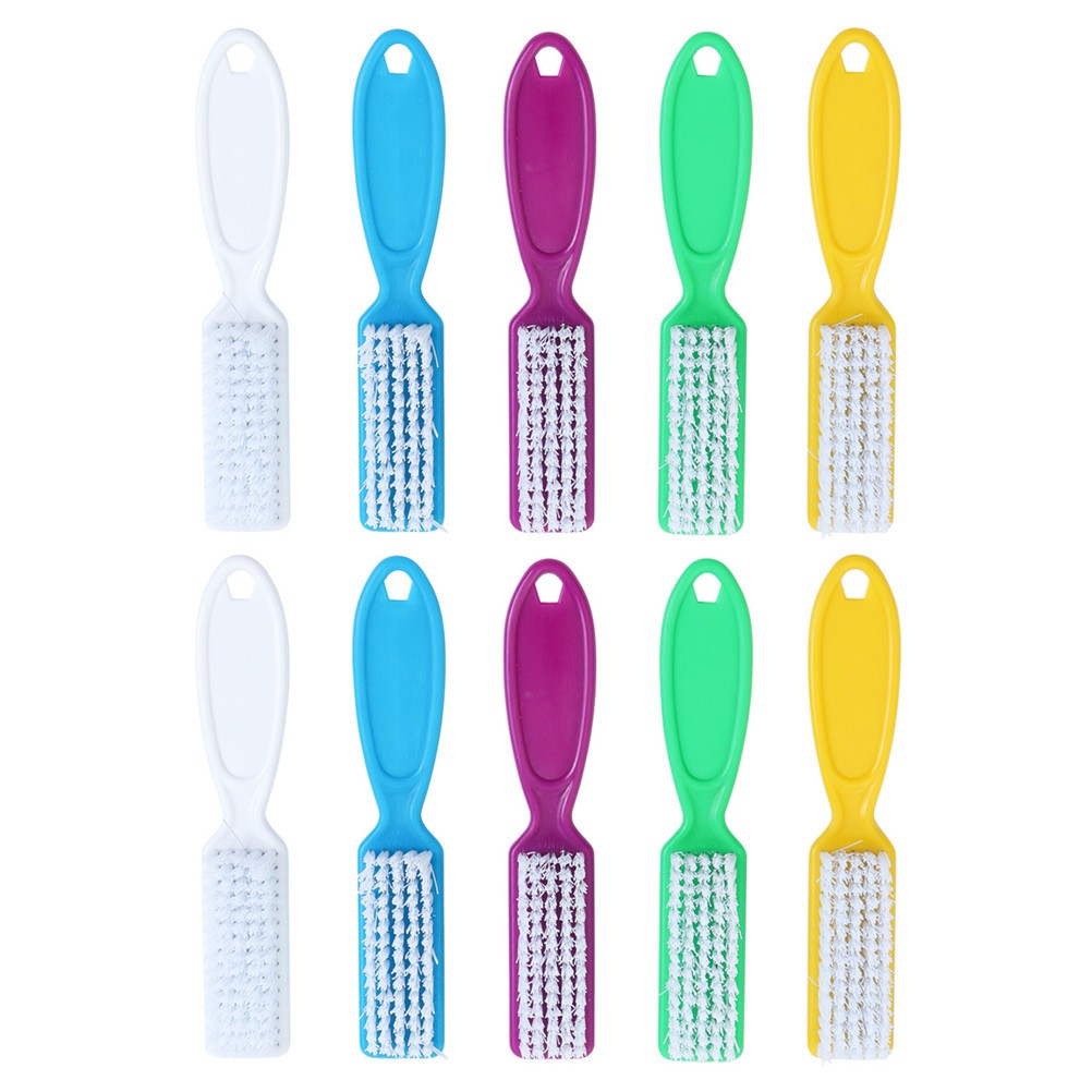 10pcs Nail Cleaning Brushes Set Long Handle Fingernail Brush for Nail Care