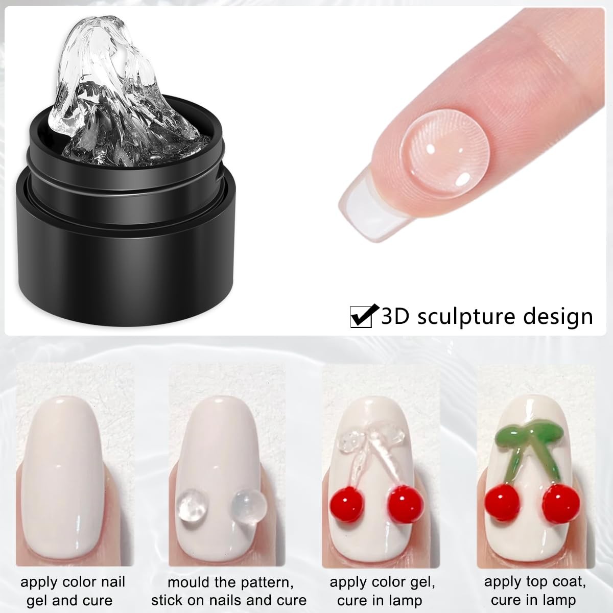 Fcozpjk 2PCS Clear 3D Sculpting Gel Kit – 0.04 Fl Oz (Pack of 8),