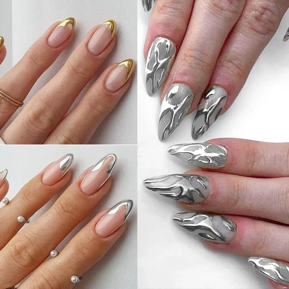 23 Colors Metallic Chrome Nail Powder Set Y2K Magic Mirror Gold Silver Decor