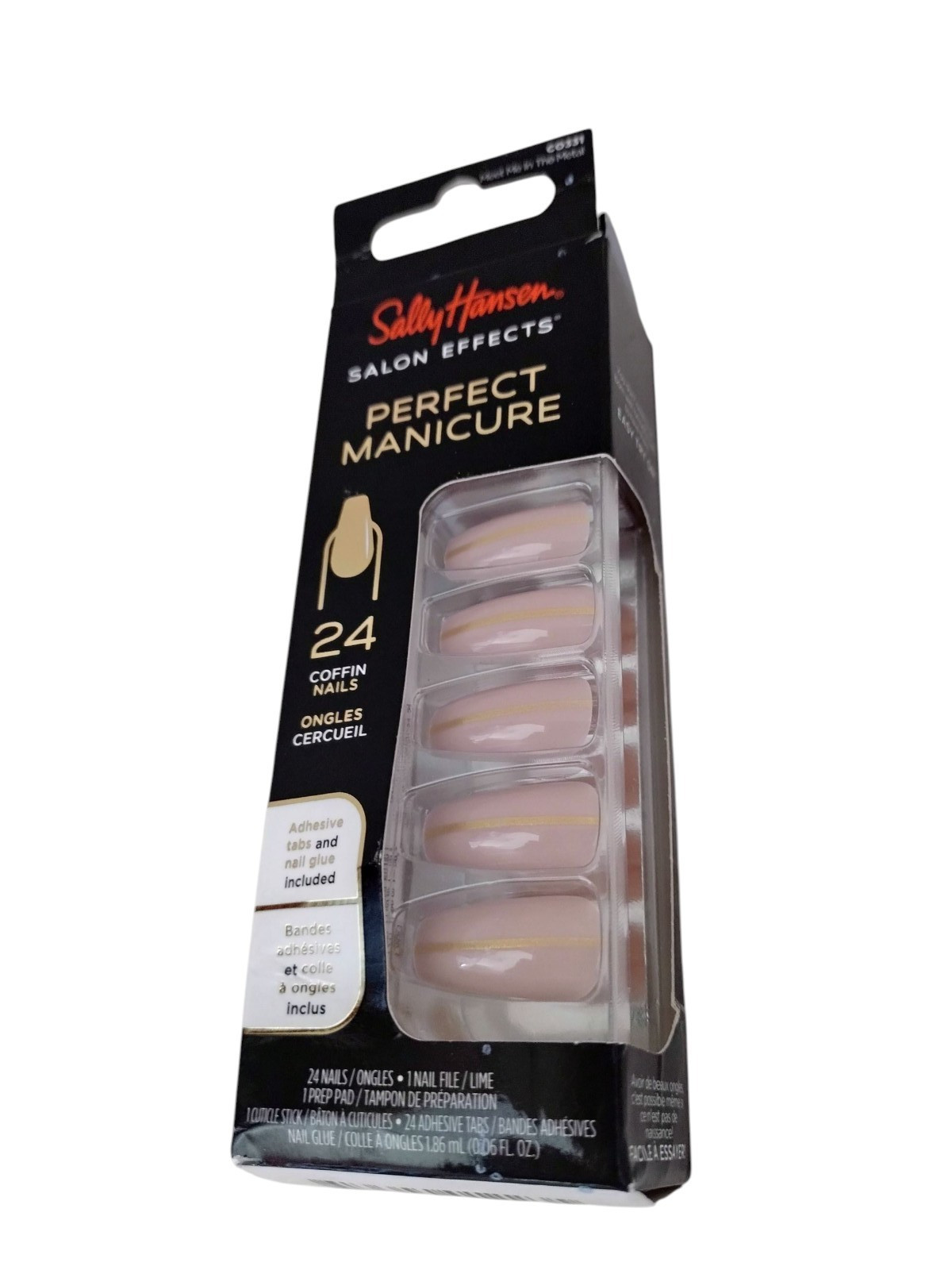 Sally Hansen SALON EFFECTS PERFECT MANICURE 24 COFFIN Nails MEET ME IN THE METAL