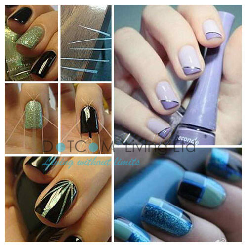 12 COLOR NAIL STICKER ROLLS STRIPING TAPE LINE NAIL ART UV GEL TIP NAIL DIY KIT