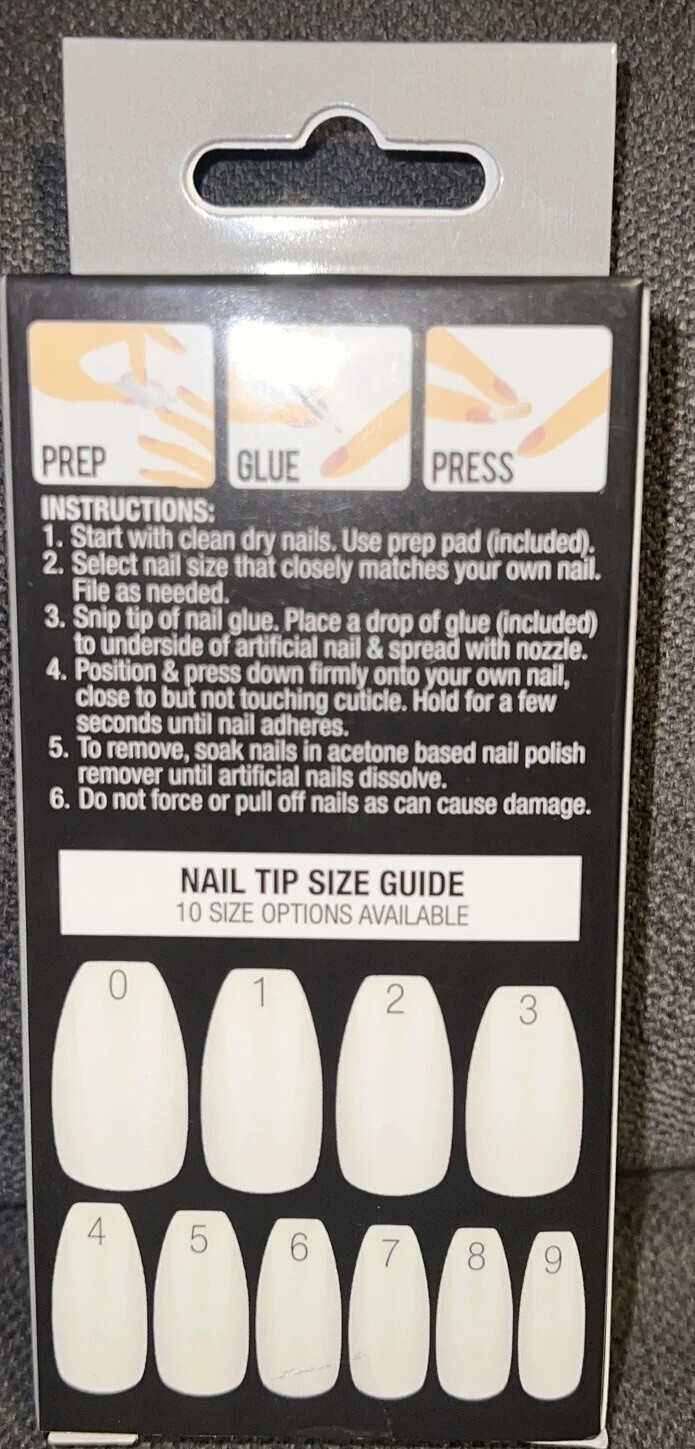 L.A. COLORS Nail Frill Artificial Nail Tips, Marble-ous Mani, 33 Pieces