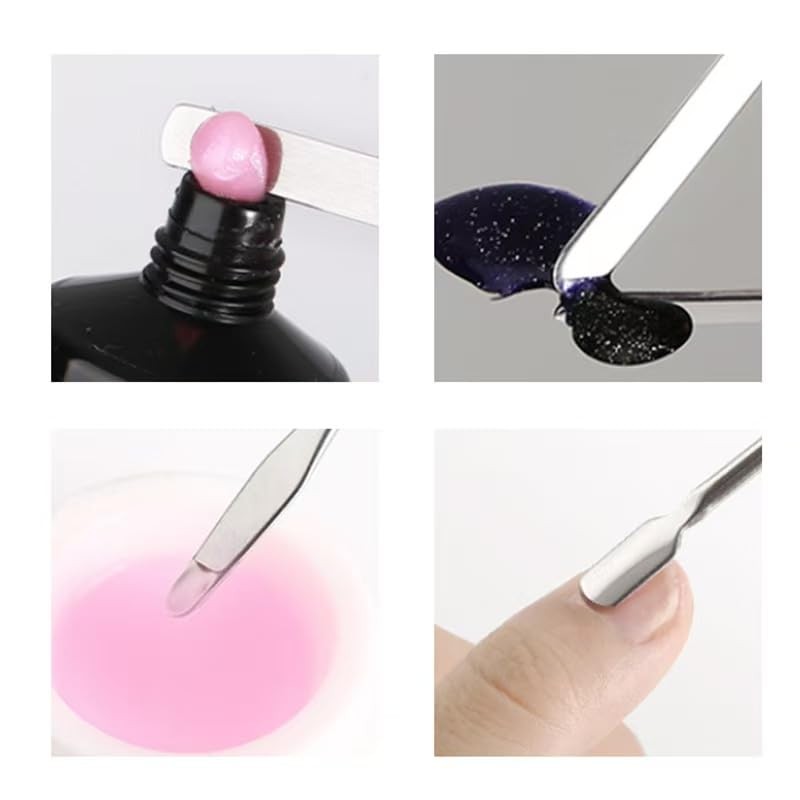 2 Pcs Polygel Brush and Picker Dual-Ended 2-In-1 Nail Brush Slice Tool