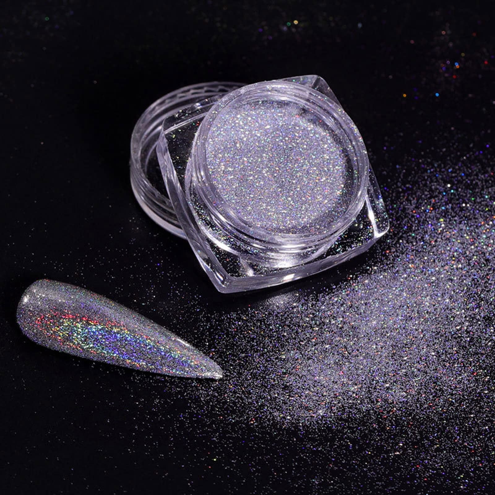 RsoeFlower 12 Color Nail Glitter Powder, Gold Sliver Metallic Nail Dust, Holo…