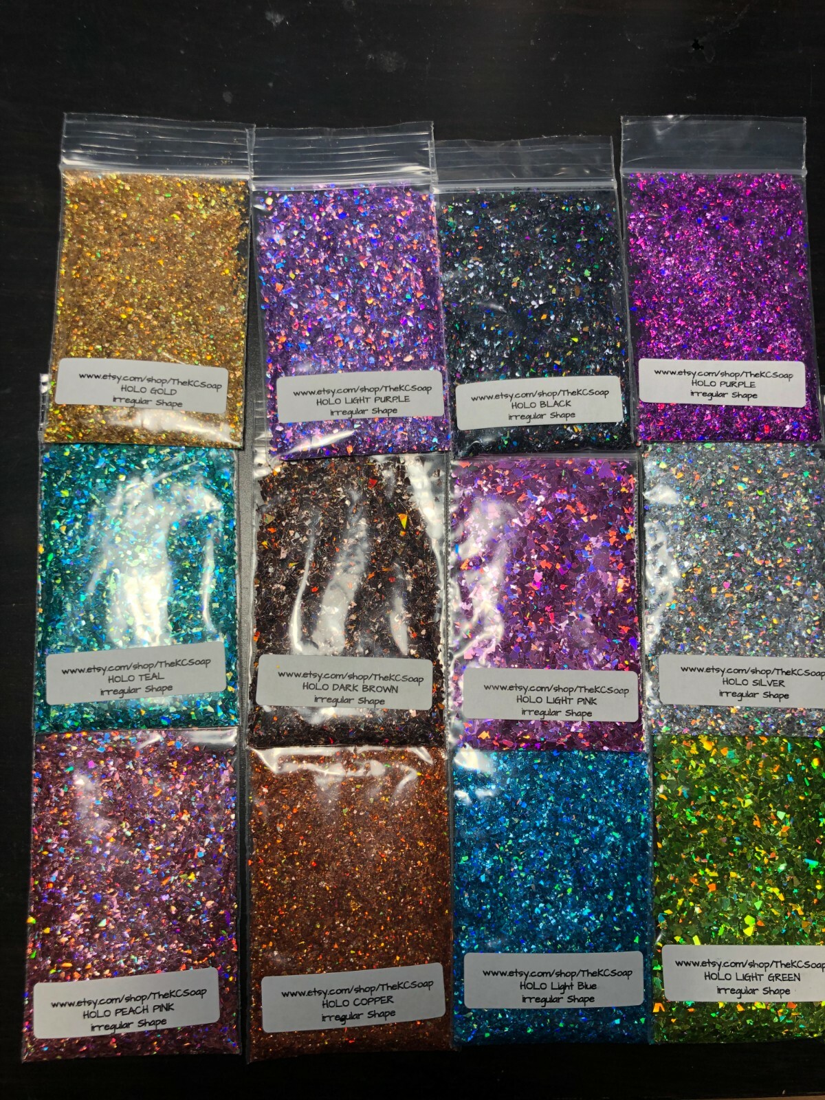 Holographic IRREGULAR SMALL Mylar Sheet Random Cut Size Flakes for nail decorati