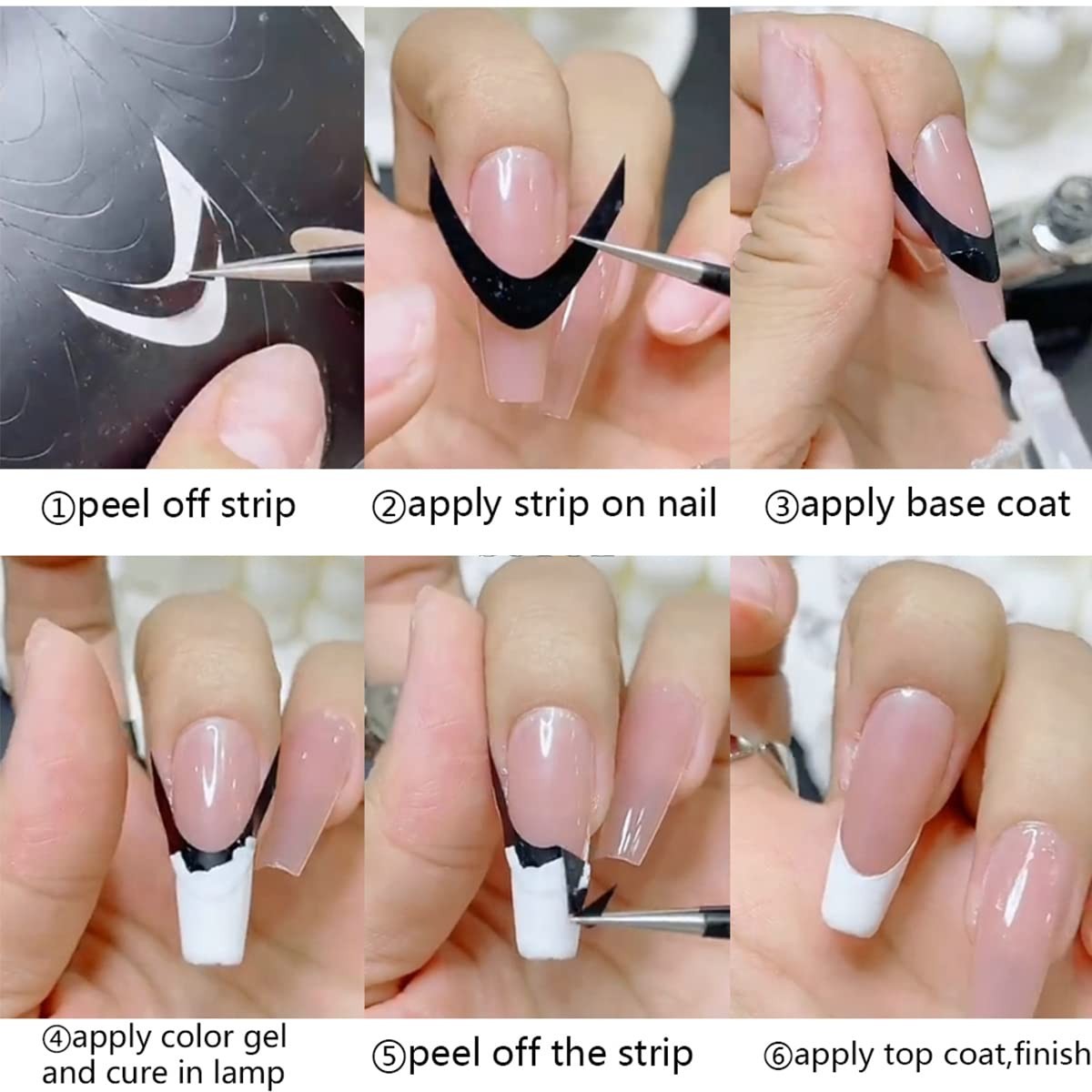 6 Sheets Luxury French Tip Nail Guides – Easy Application for Stunning Nails