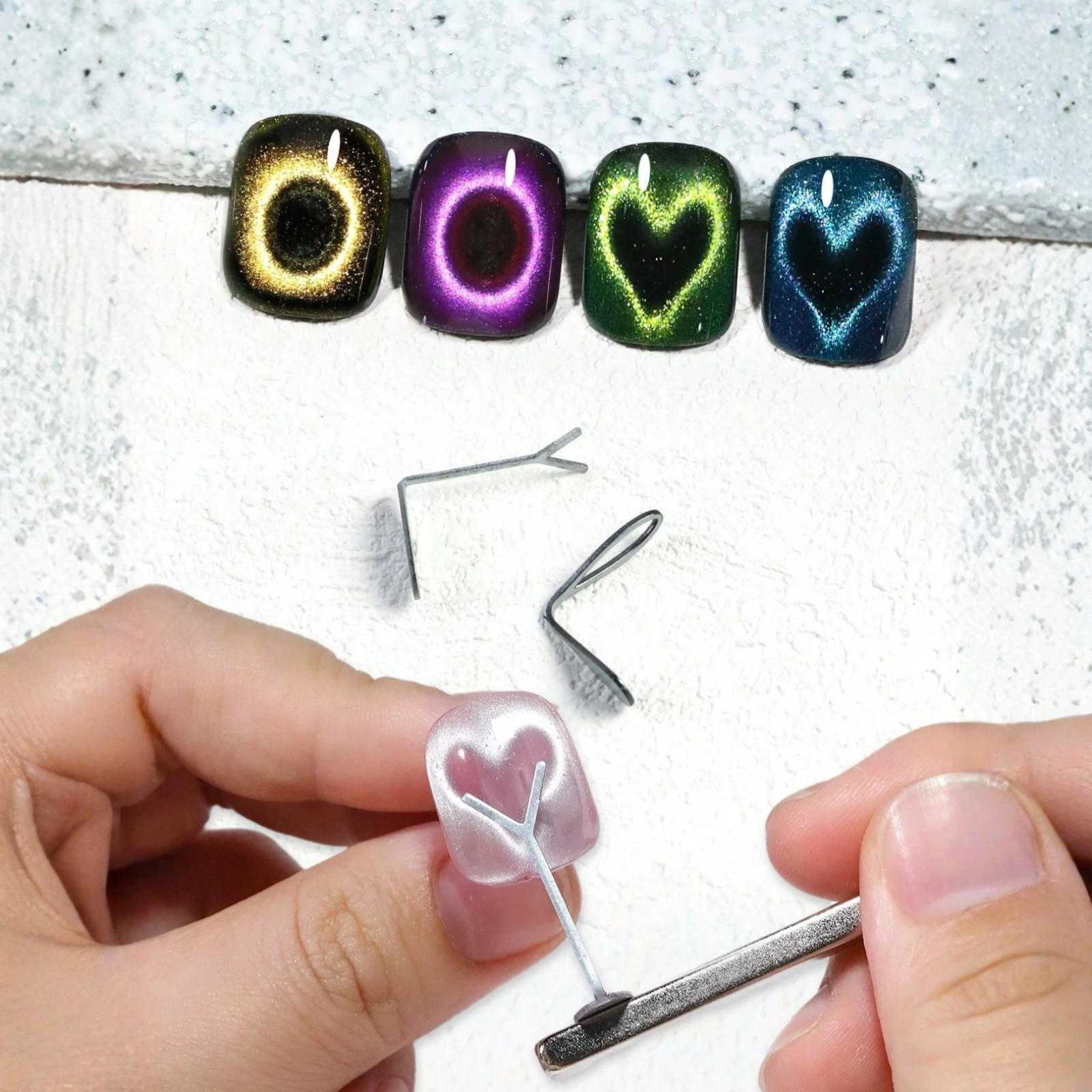 Nails Gel Polish Cat Eye Magnets 7pc French Nail Art Supplies Magnet Stick Nails