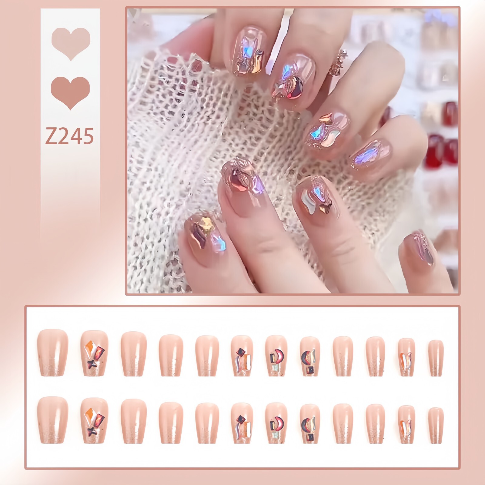 Glamnetic Reusable SPRINKLES 24 Nails, Glue, File, Stick, Alcohol