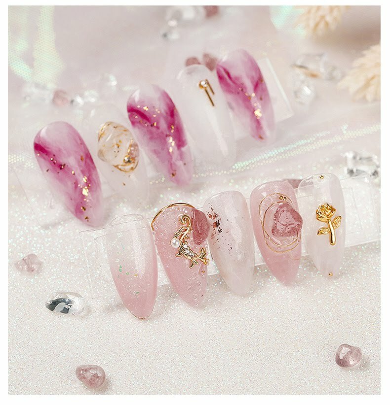 4g 1-7mm New 3D Nail Art Natural Cystal Rock Quartz Jade Gem Stone DIY Decor