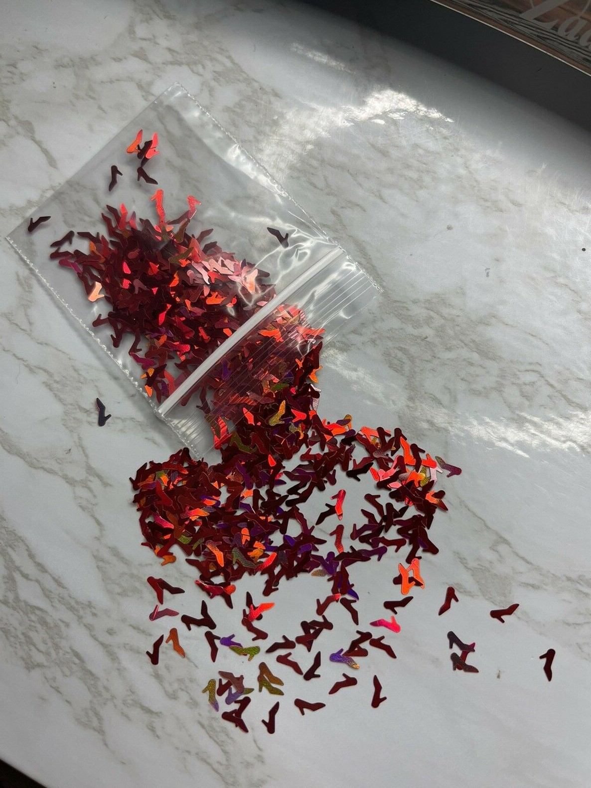 Red Holographic Heels Stilettos Shoes Glitter | 1TSP | Gel Nail Art & Acrylic