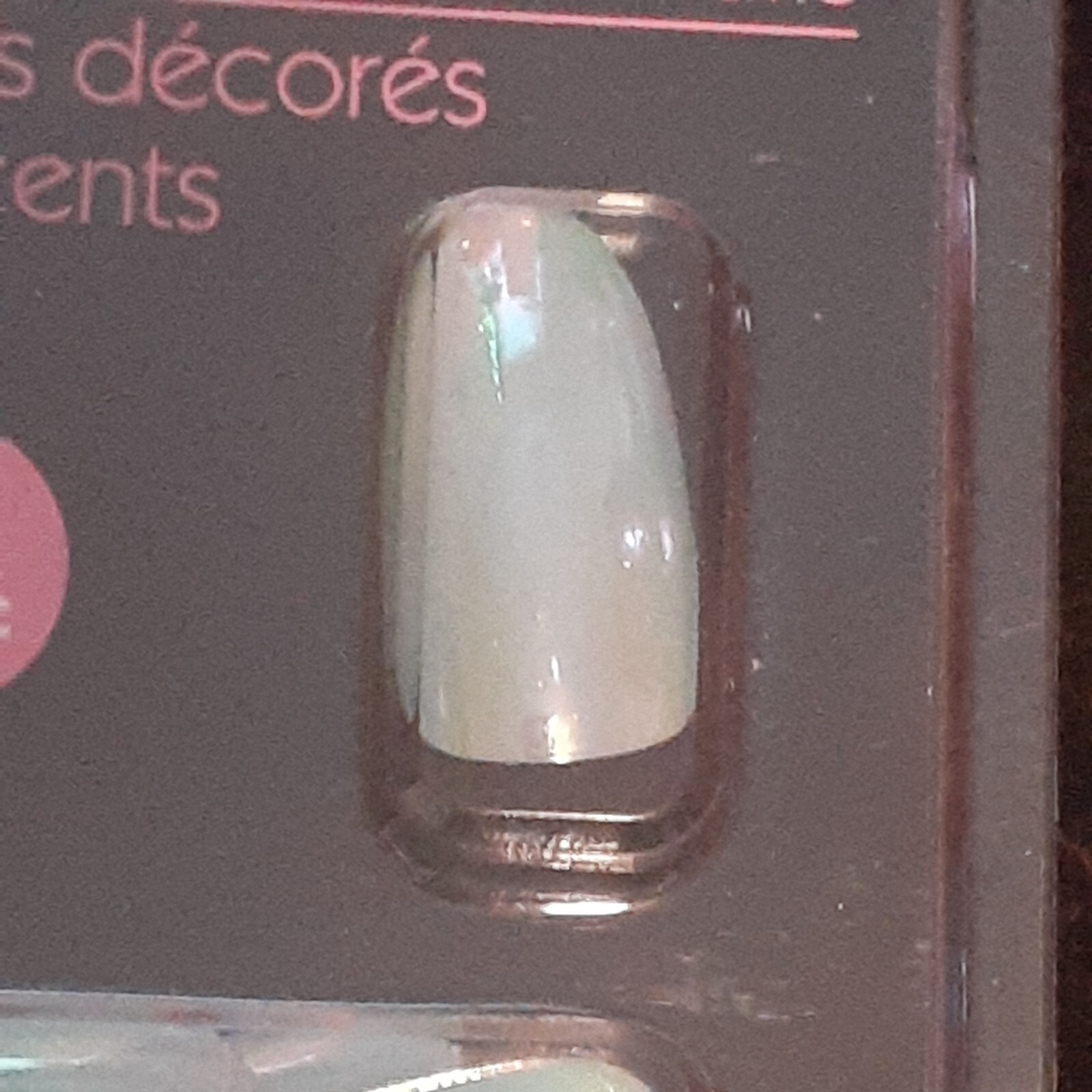 b*Color Nails Shiny Iridescent Light Blue Artificial Long Oval