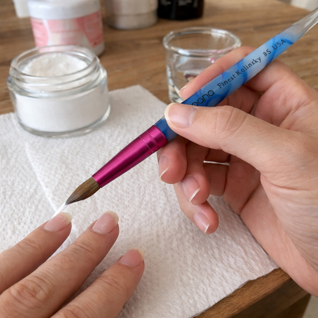PANA USA Acrylic Nail Brush Pure Kolinsky Hair Acrylic – Size 8