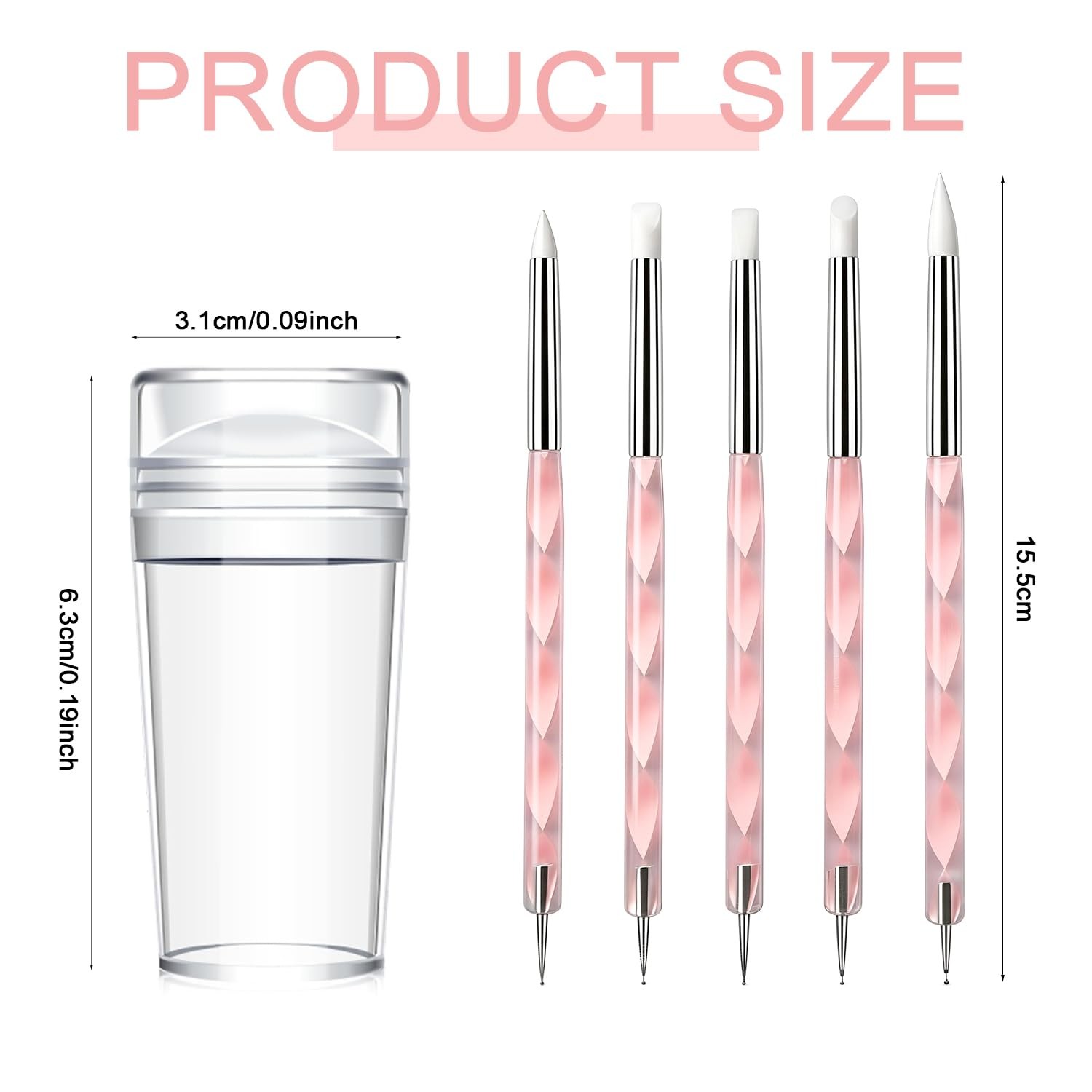 French Tip Tool 7 Pcs Clear Silicone French Tip Nail Stamp French Tip Stamp F…