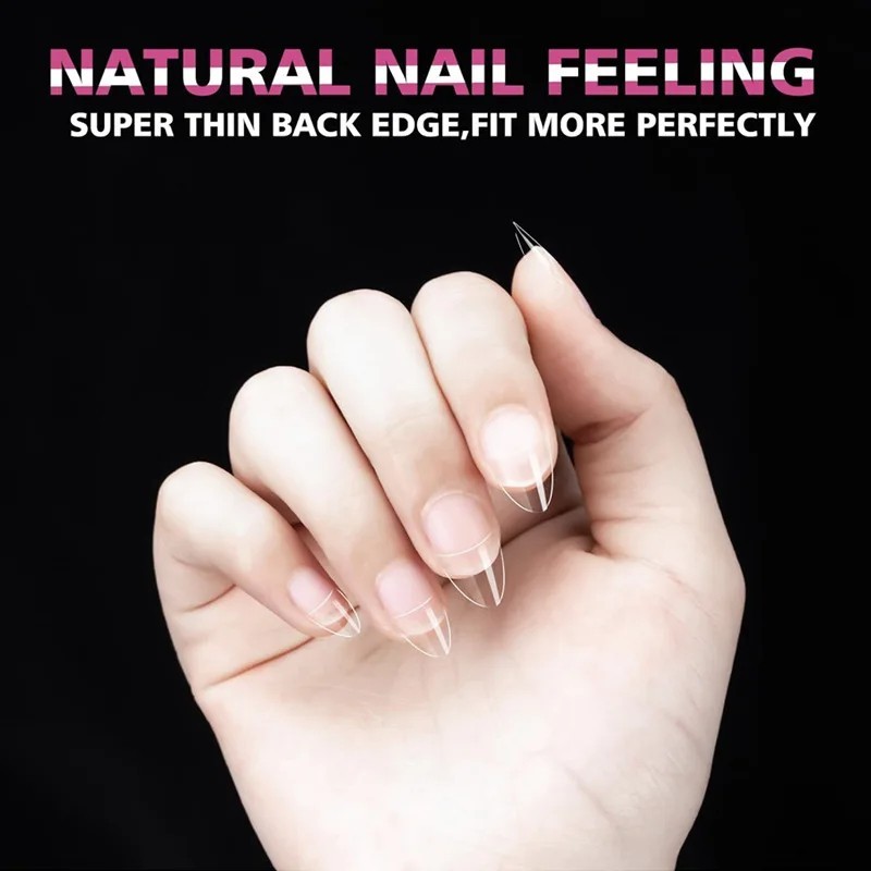 240Pcs Half Cover Almond Nail Tips XS Matte Fake Nail Extensions 12 Sizes