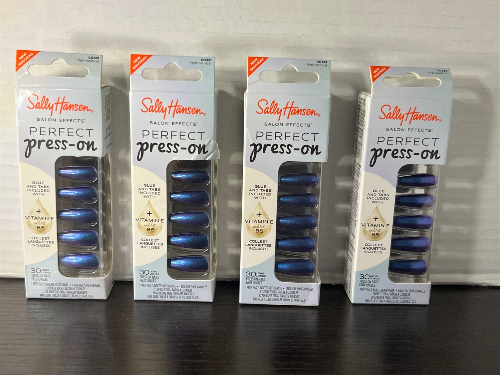 Lot of 4 Sally Henson salon effects perfect press-on CO321 Hyp-nautical