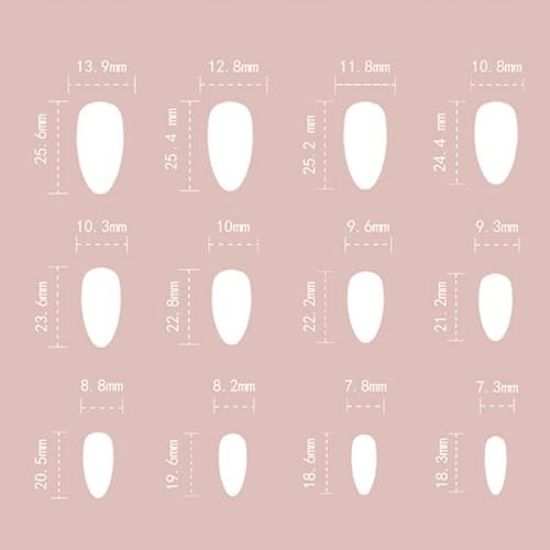 Almond Press on Nails Silver Glitter French Tip Fake Nails glitter french tip