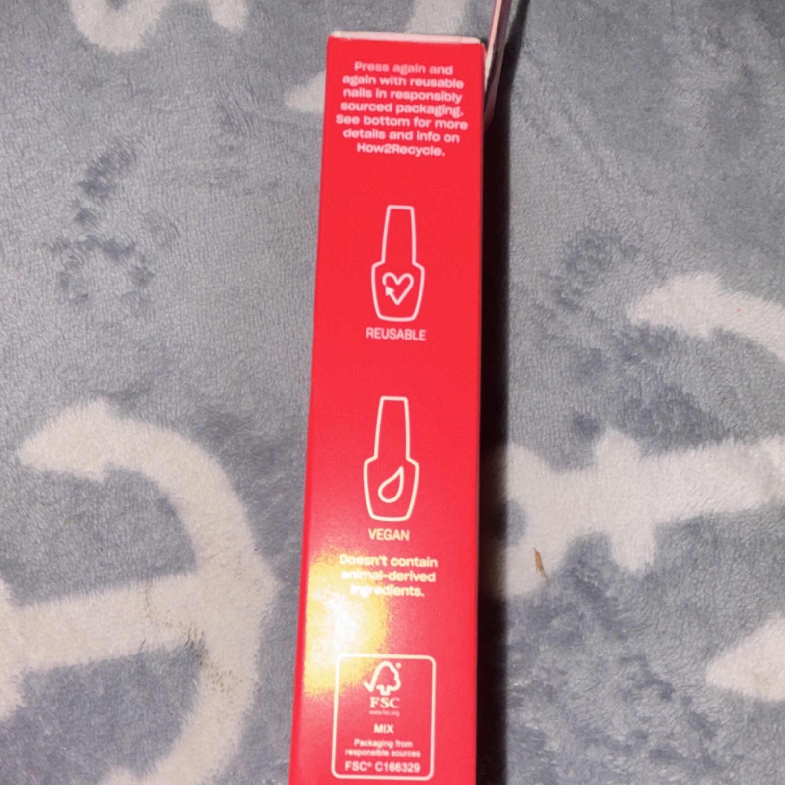 OPI Press On Nails Red Almond Long Shiny Reusable Vegan Full Cover Glue New