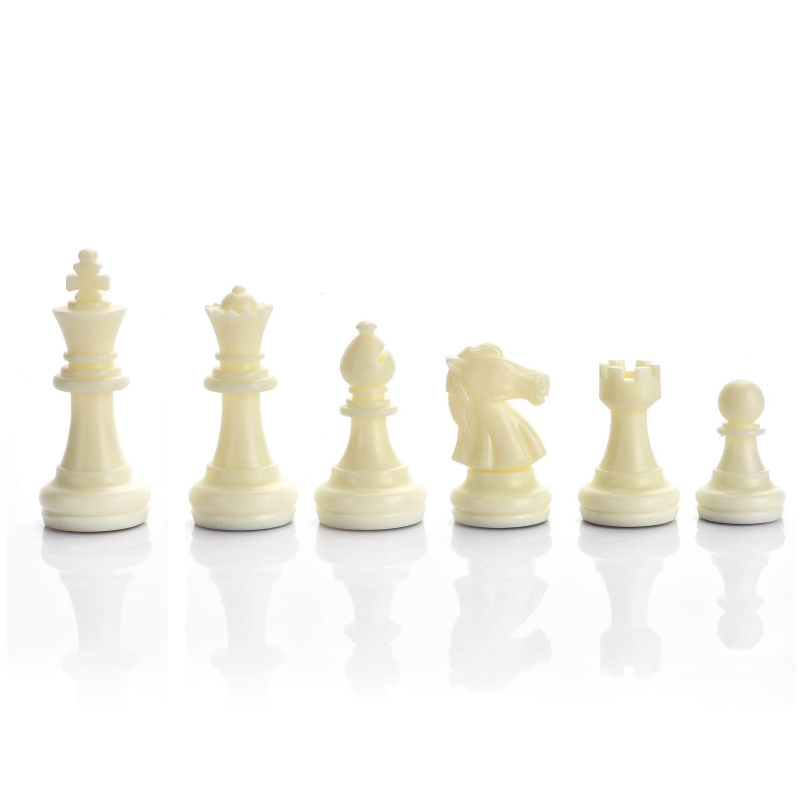 QuadPro Chess Pieces Only, Magnetic Plastic 1.96 inches, Black, White