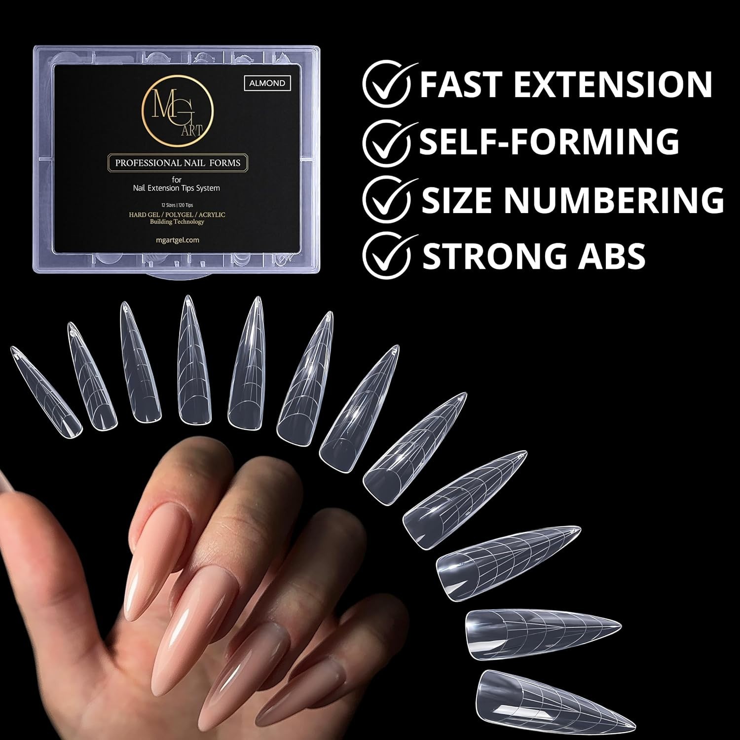 120-Piece Almond Nail Extension Forms – Perfect for Salon-Quality Gel Art