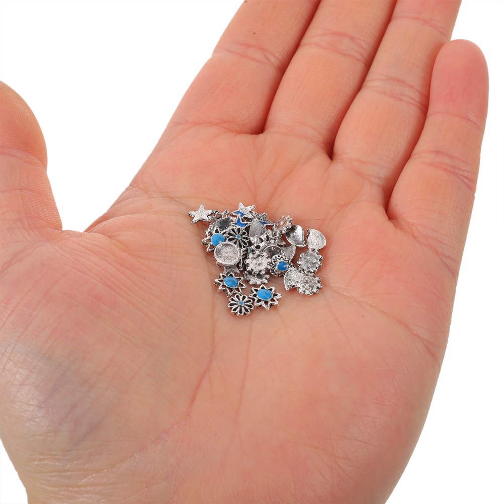 60pcs Retro Stone Nail Charms: Imitation Art Charms – Western