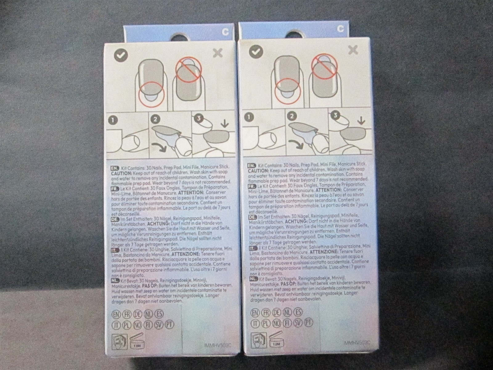 Kiss imPRESS Medium Almond Pink Yule Be Happy Holiday Press on Nails – Lot of 2