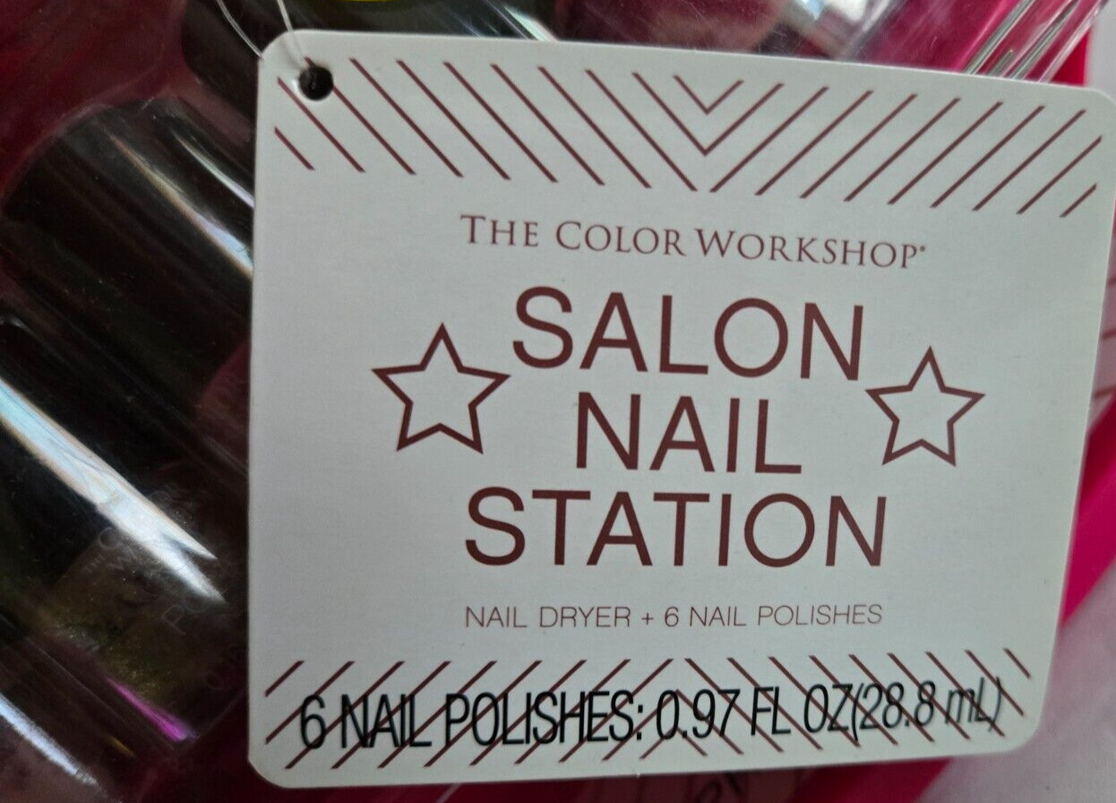 7 Piece SALON NAIL STATION Markwins Color Workshop 6 Nail Polish & Dryer Kit New