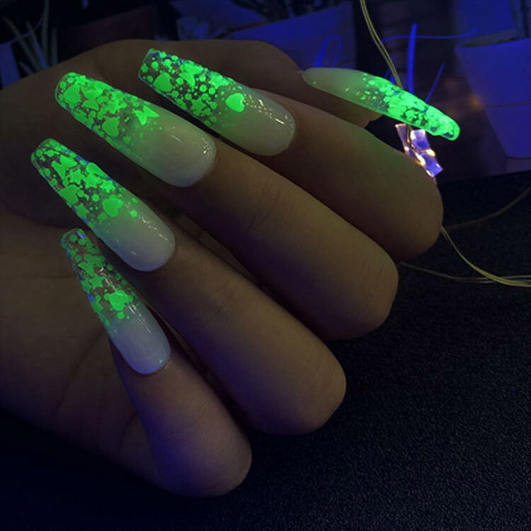 Butterfly Love Luminous Shiny Colorful Nail Art Glitter Sequins Glow In The Dark