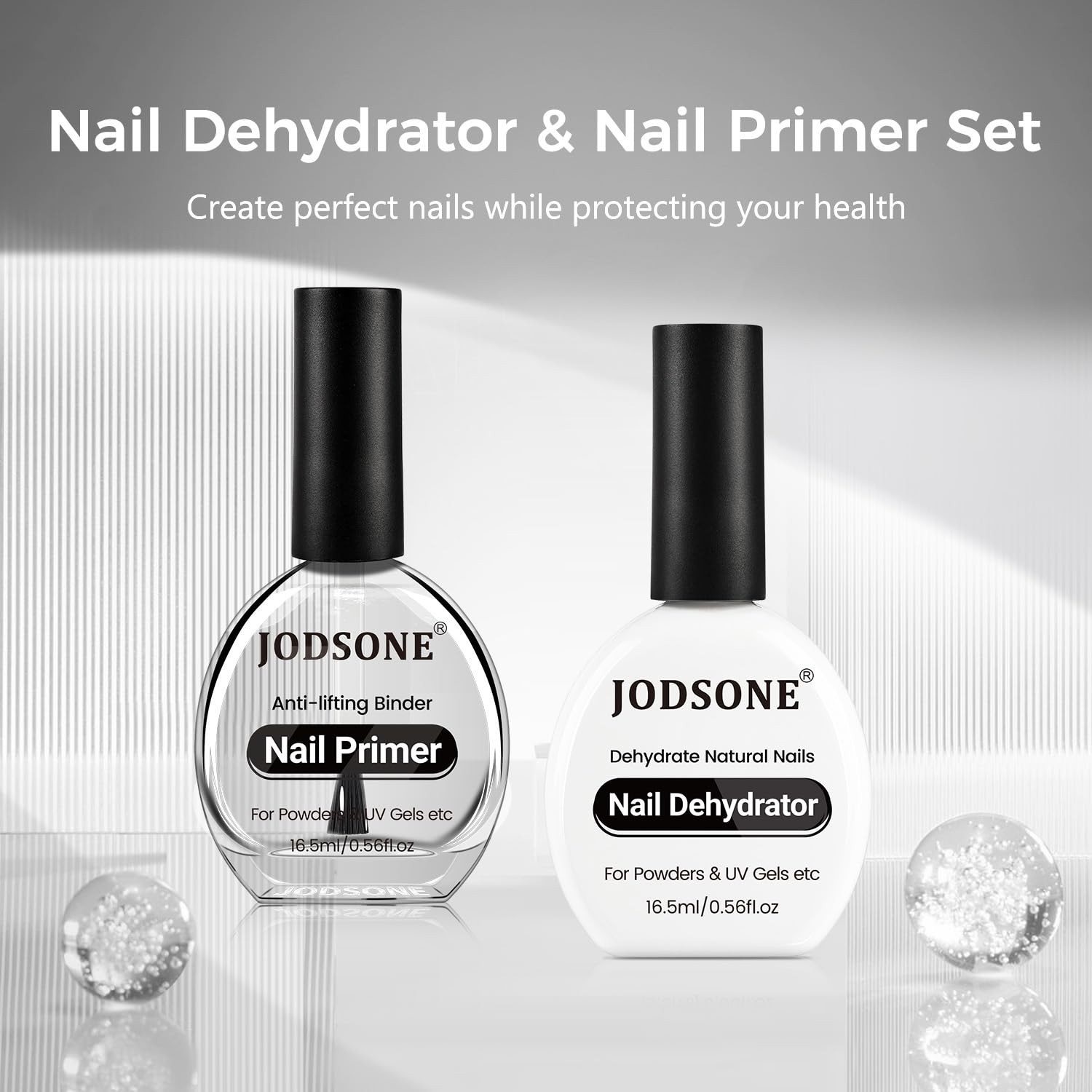 2Pcs Nail Dehydrate And Nail Primer For U V Gels Superior Bonding Professiona…