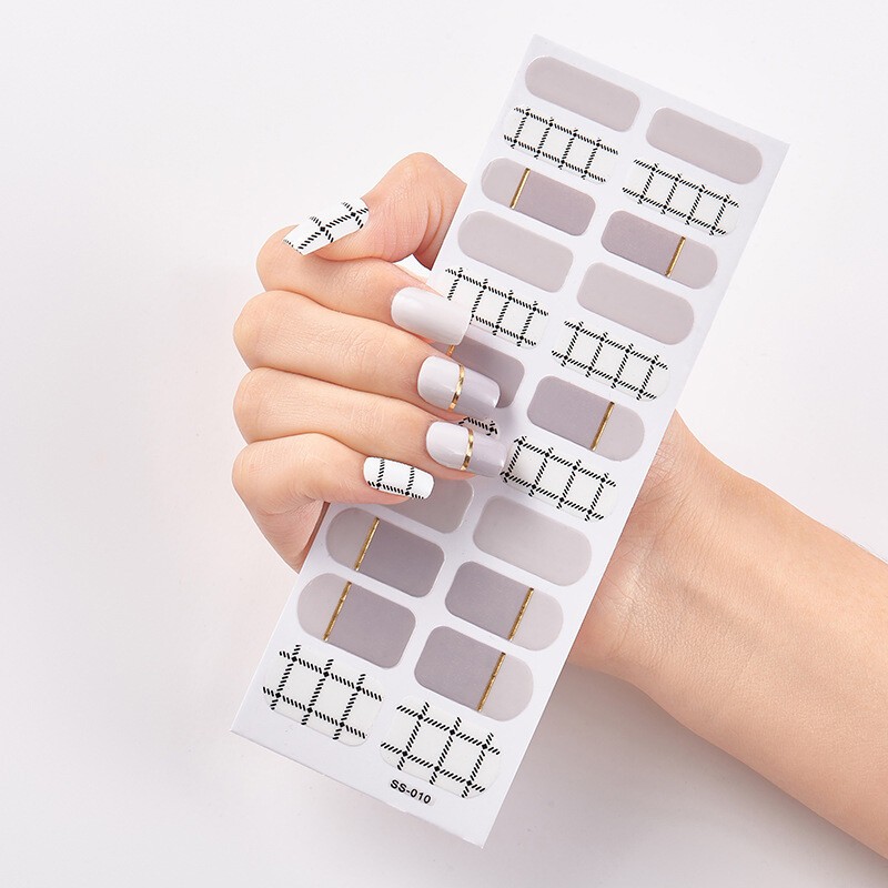 22Tips Nail Art Stickers Self-Adhesive DIY Stylish Nail Wraps Full Cover Sticker