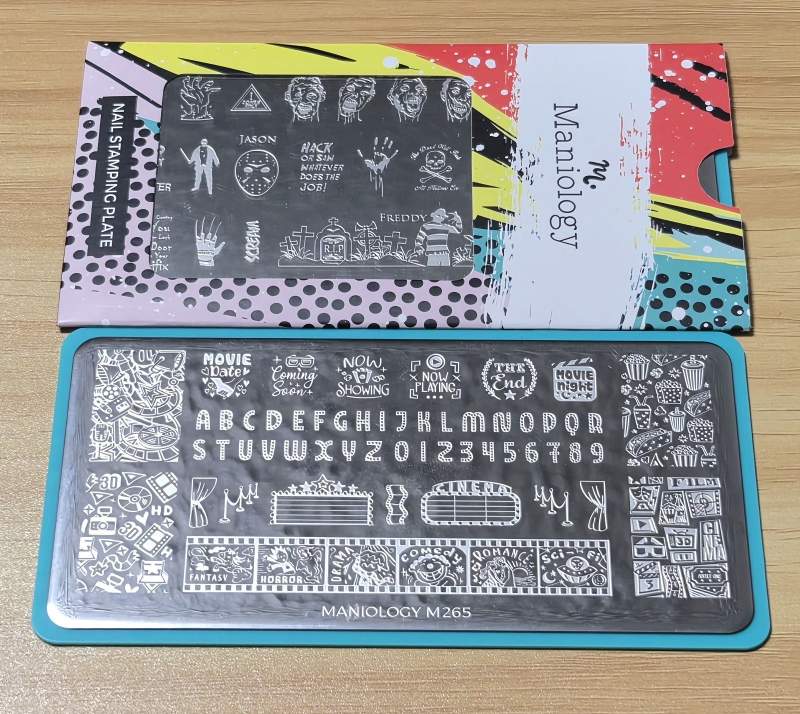 Maniology Nail Stamping Plate Lot M062 Horror Halloween & M265 Cinema Movie HTF