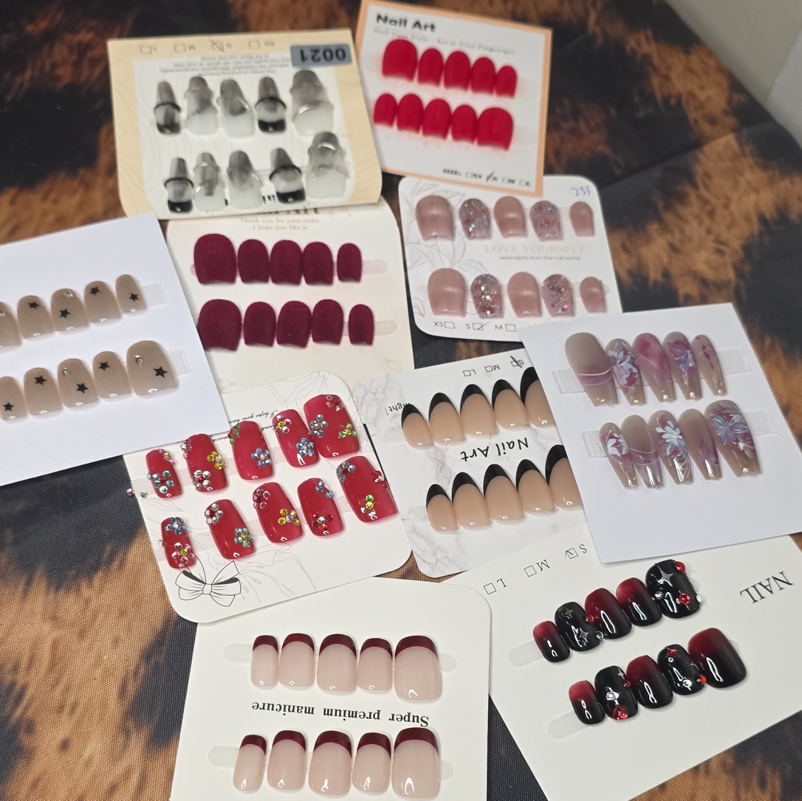 10 Pair Lot- Size SMALL Press-On Nails