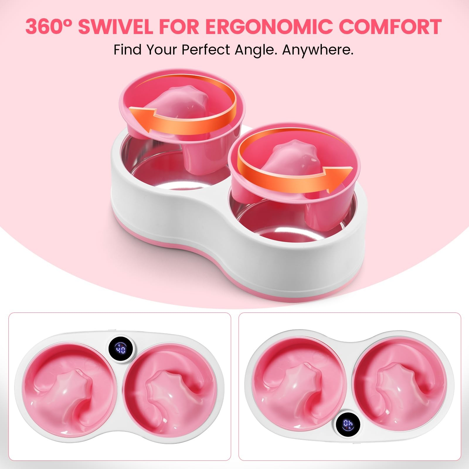 Rosiour Pink Heated Nail Soaking Bowl