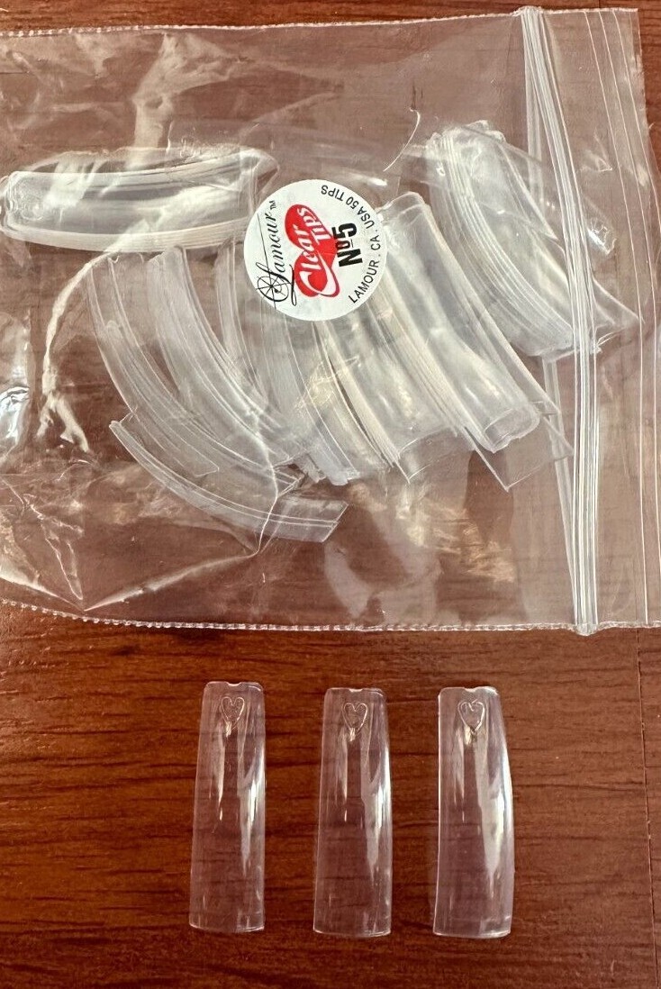 Lamour Nail Tips Crystal Clear – 50ct/bag – (CHOOSE FROM SIZE 0-10) *