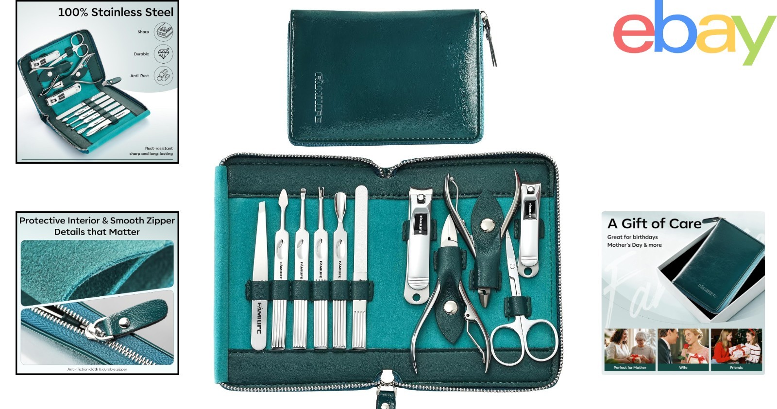 Professional 11-Piece Nail Kit with Stainless Steel Clippers and Travel Case