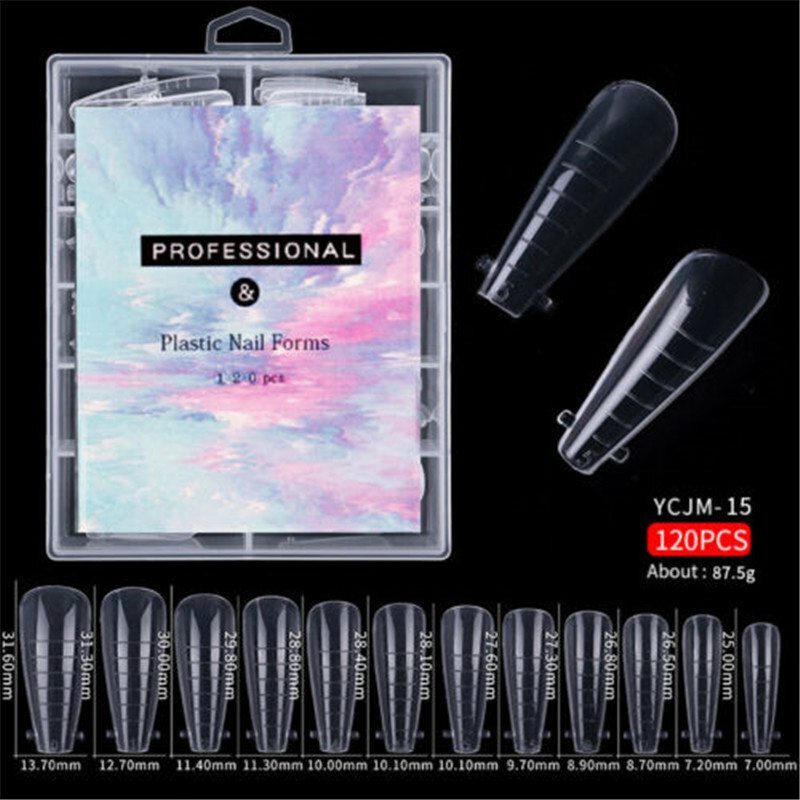 120Pcs Dual Forms Gel Mold Tips Full Cover Nail Quick Building Nail Extension