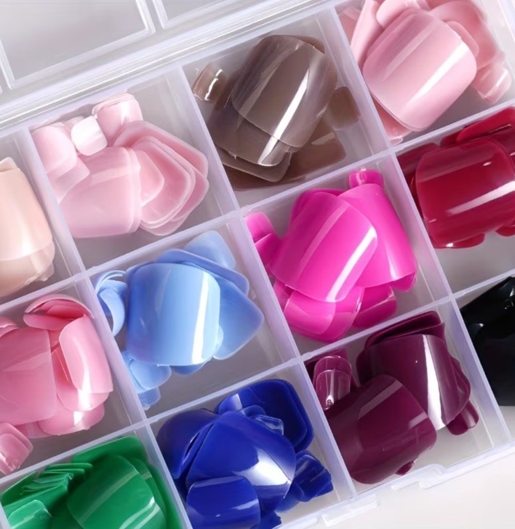 288Pcs Fake Press on Toenails Short Square. 12 Colors W Storage. Easy To Apply.