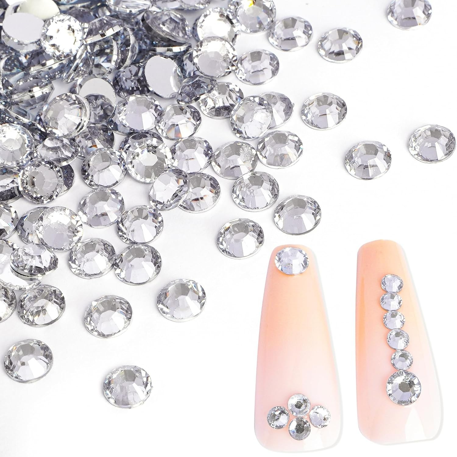 25000Pcs Resin Jelly Rhinestones for Crafting, Clear Flatback Gems, Bedazzlin…
