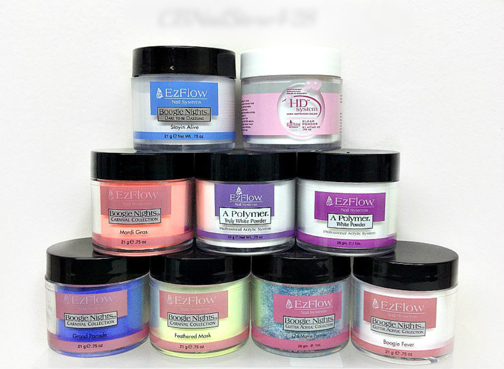 Ezflow -Acrylic Nail Powder .75 oz/ 21g – Choose Your Color