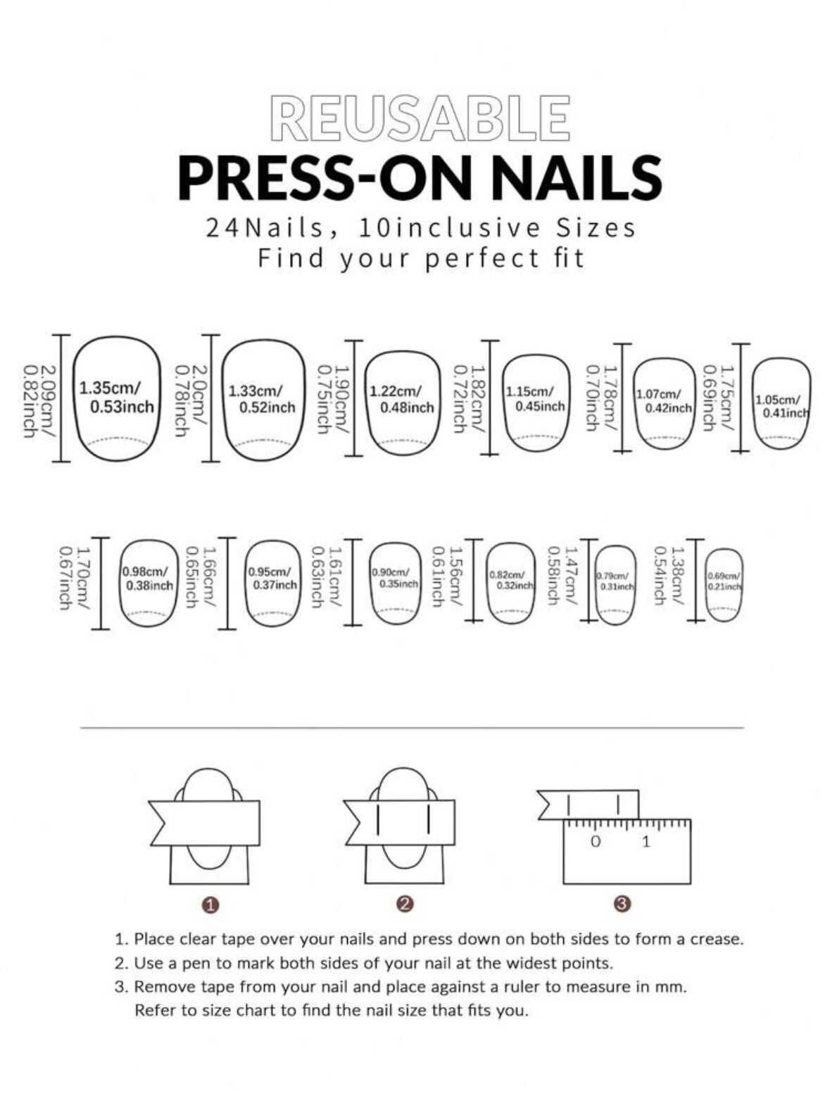 Press On Nails – 24pcs Reusable Short Oval Solid Colour Red Pink False Nail