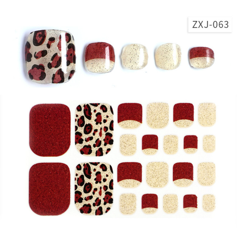 Fashion Summer 3D Toe Nail Stickers Wrap Manicure Art Self Stick Decor NS21