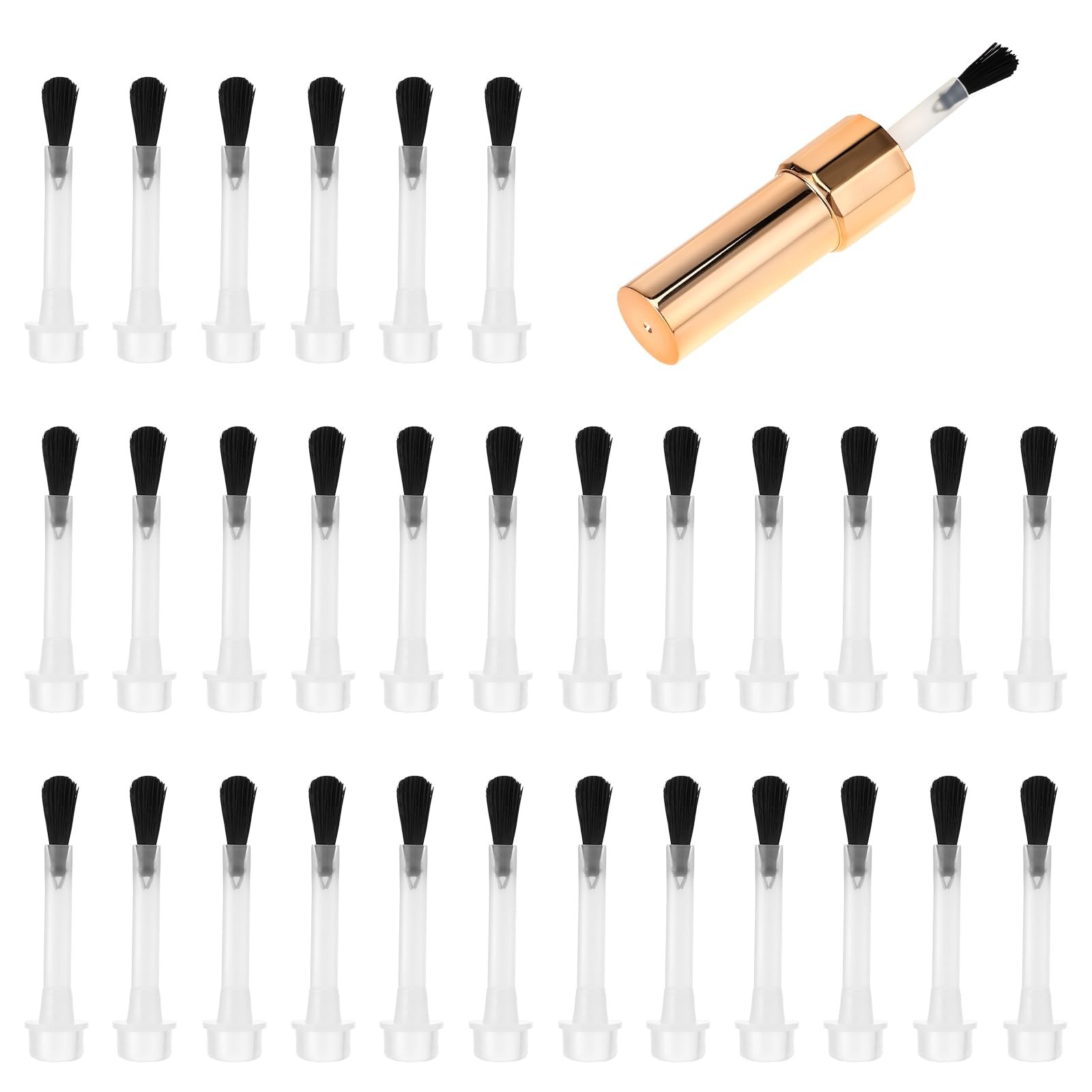 30 PCS Nail Polish Brush Replacement Kit, Disposable Brushes with Reusable Ha…